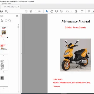 Keeway Focus Matrix 50cc Scooter Service Manual Complete Workshop PDF