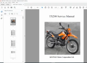 Keeway TX200 Off-Road & Street Motorcycle Service Repair Manual PDF