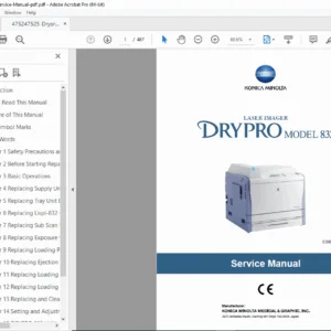 Konica Minolta DRYPRO 832 Service Manual Repair, Error Codes & Calibration PDF