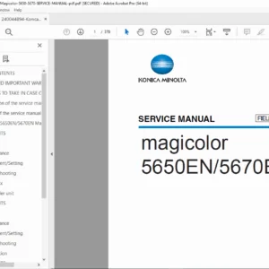 Konica Minolta Magicolor 5650 5670 Service Manual Color Printer Repair PDF
