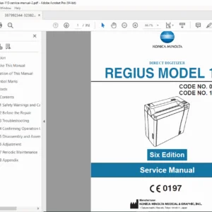 Konica Minolta Regius 110/110S Service Manual Repair & Calibration PDF
