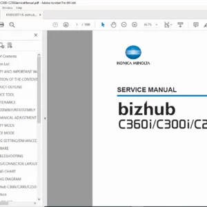 Konica Minolta bizhub C360i/C300i/C250i Service Manual PDF (2019)