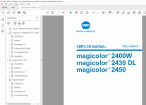 Konica Minolta magicolor 2400W / 2430 DL / 2450 Service Manual PDF