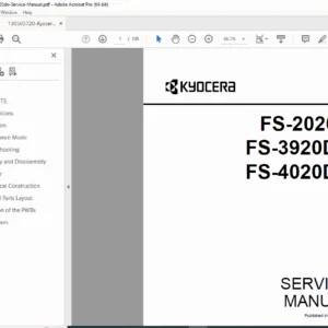 Kyocera FS-2020D, FS-3920DN, FS-4020DN Service Manual & Repair Guide PDF