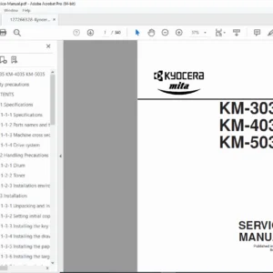 Kyocera KM-3035 KM-4035 KM-5035 Service Manual Digital Copier Guide PDF