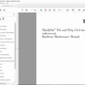 Lenovo ThinkPad T61 / T61p Service & Hardware Maintenance Manual PDF