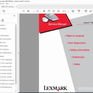 Lexmark 4600 MFP Service Manual Repair, Diagnostics & Parts List PDF