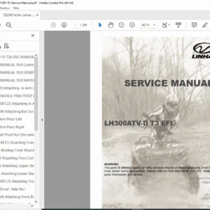 Linhai LH300ATV-D T3 EFI Service Manual PDF (300cc) DOWNLOAD