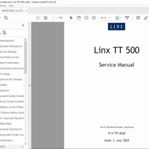 Linx TT500 Thermal Transfer Overprinter Service Manual PDF