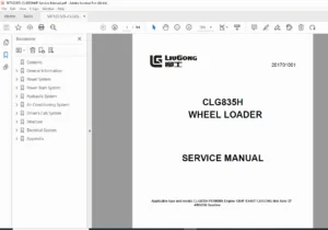 LiuGong CLG835H Wheel Loader Service Manual (Perkins 1204F / ZF 4WG158) PDF