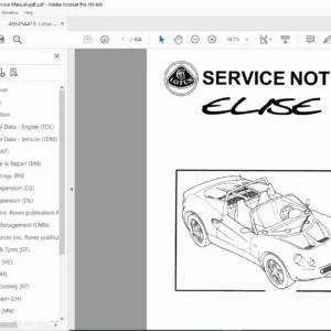 Lotus Elise Service Notes (M111) Factory Workshop Manual – PDF (1996)