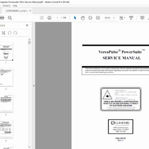 Lumenis VersaPulse PowerSuite Service Manual100W Holmium Dual Wavelength PDF