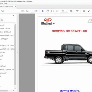 Mahindra Scorpio 2.49L Turbo DI Engine Service Manual PDF
