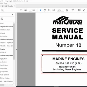 MerCruiser Service Manual GM V6 4.3L 262 CID (Alpha & Bravo) #18 PDF