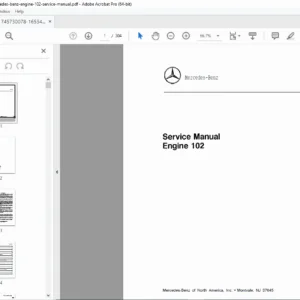Mercedes-Benz Engine 102 Service Manual 190E 2.3L 4-Cylinder Repair Guide PDF