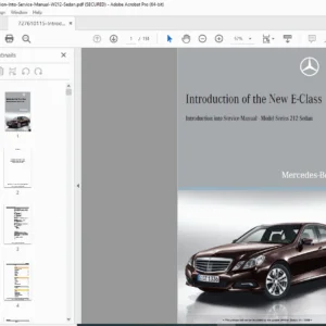 Mercedes-Benz W212 E-Class Service Introduction Manual PDF
