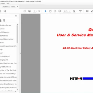 Metron QA-90 Electrical Safety Analyzer User & Service Manual (V3.13) PDF