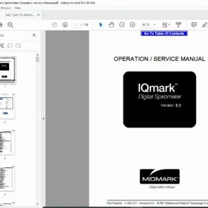 Midmark IQmark Digital Spirometer Operation Service Manual PDF
