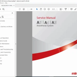 Mindray A5 A4 A3 Anesthesia System Service Manual PDF Download