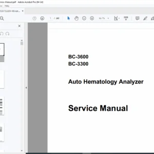 Mindray BC-3600 / BC-3300 Hematology Analyzer Service Manual PDF