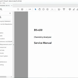 Mindray BS-430 Chemistry Analyzer Service Manual PDF