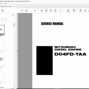 Mitsubishi D04FD-TAA Diesel Engine Service Manual PDF (Nov 2006)