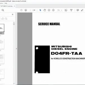 Mitsubishi D04FR-TAA Diesel Engine Service Manual (2007) PDF