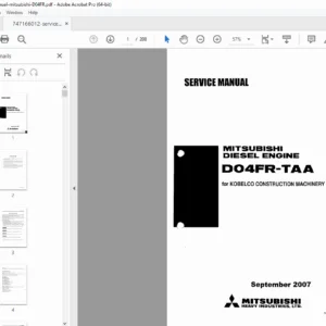 Mitsubishi D04FR-TAA Diesel Engine Service Manual PDF