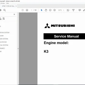Mitsubishi K3 Diesel Engine Service Manual PDF DOWNLOAD