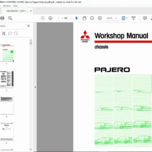 Mitsubishi Pajero Montero 2001-2002 Workshop Manual (V60/V70 Series) PDF
