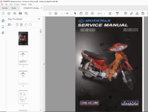 Modenas Kriss 110 Service Manual 2003 AN110 Repair Guide PDF