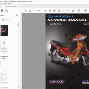 Modenas Kriss 110 Service Manual 2003 AN110 Repair Guide PDF
