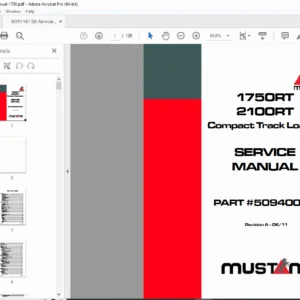 Mustang 1750RT Service Manual 2100RT Loader Guide PDF DOWNLOAD