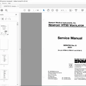 Newport HT50 Ventilator Service Manual  (SERHT50 Rev B, 06/2001)  PDF