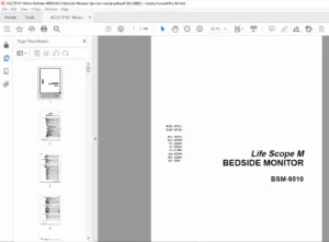 Nihon Kohden BSM-9510 Life Scope M Bedside Monitor Service Manual PDF