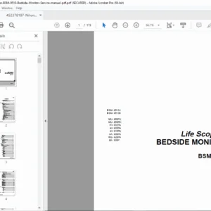 Nihon Kohden BSM-9510 Life Scope M Bedside Monitor Service Manual PDF