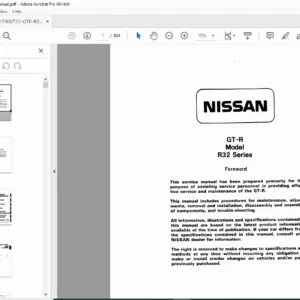 Nissan Skyline GT-R R32 Complete Service Manual  Workshop Repair PDF