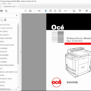 Océ 3121 / 3122 Service Manual & Parts List PDF DOWNLOAD