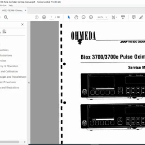 Ohmeda Biox 3700 Pulse Oximeter Service Manual PDF DOWNLOAD