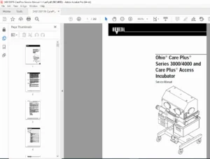 Ohmeda Ohio Care Plus Series 3000/4000 Incubator Service Manual PDF