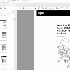 Ohmeda Ohio Care Plus Series 3000/4000 Incubator Service Manual PDF