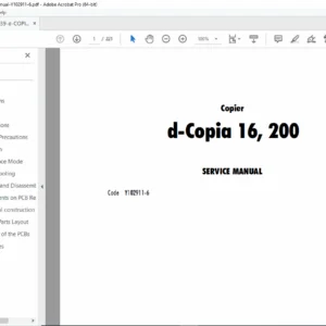 Olivetti d-Copia 16, 200 Copier Service Manual PDF Download