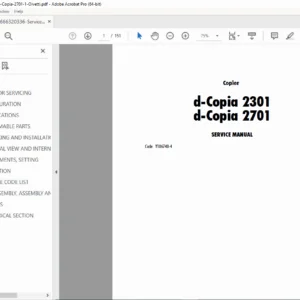 Olivetti d-Copia 2301 / 2701 Copier Service Manual (Y106740-4) PDF