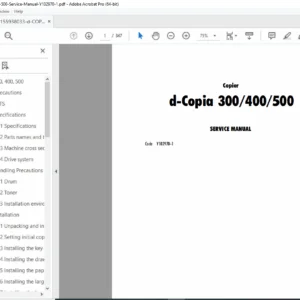 Olivetti d-Copia 300/400/500 Copier Service Repair Manual PDF