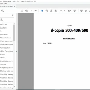 Olivetti d-Copia 300, 400, 500 Service Manual & Repair Guide (Y102970-1) PDF