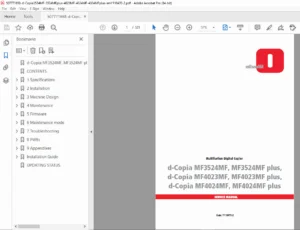 Olivetti d-Copia MF3524MF & MF4024MF Service Manual PDF