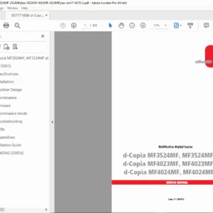 Olivetti d-Copia MF3524MF & MF4024MF Service Manual  PDF