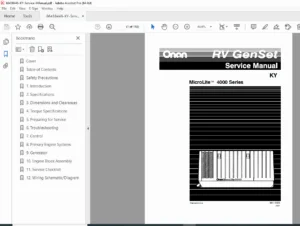 Onan MicroLite 4000 KY RV Generator Service Repair Manual PDF