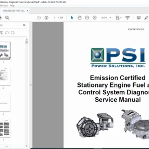 PSI Certified Stationary Engine LPG NG Fuel Diagnostic Service Manual PDF