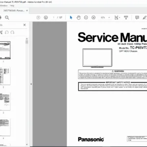 Panasonic TC-P65VT30 65-Inch 3D Plasma HDTV Service Repair Manual PDF